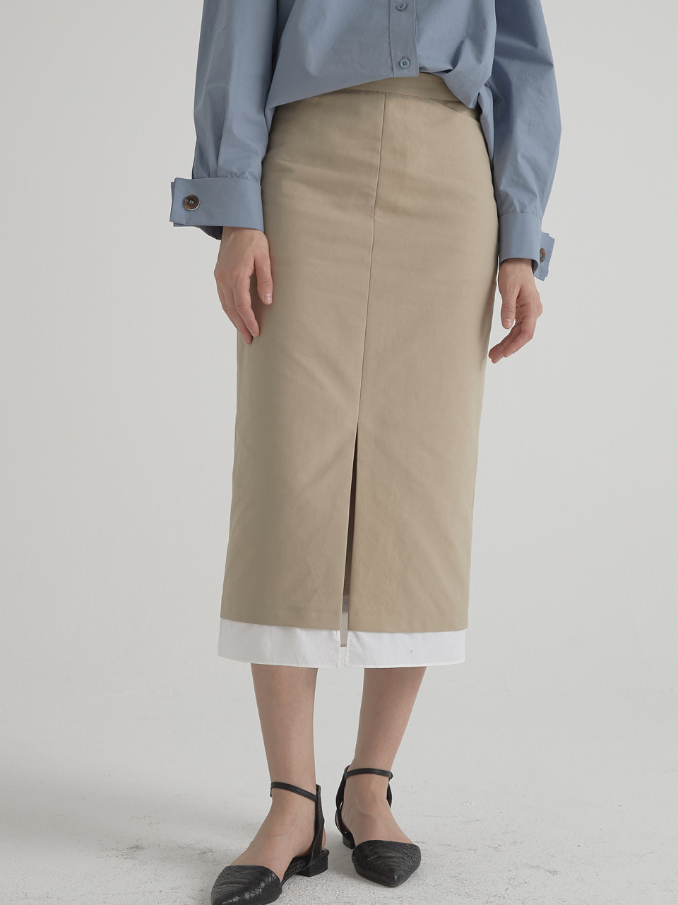 Essential slit skirt - Beige