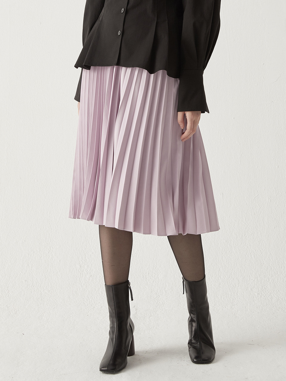 Pleated banding skirt - Lavender
