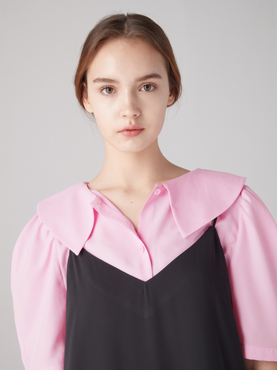 Flat collar blouse - Pink