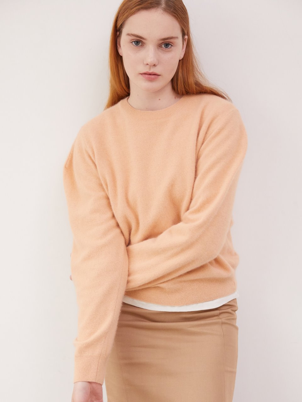 Raccoon blended pullover - Apricot