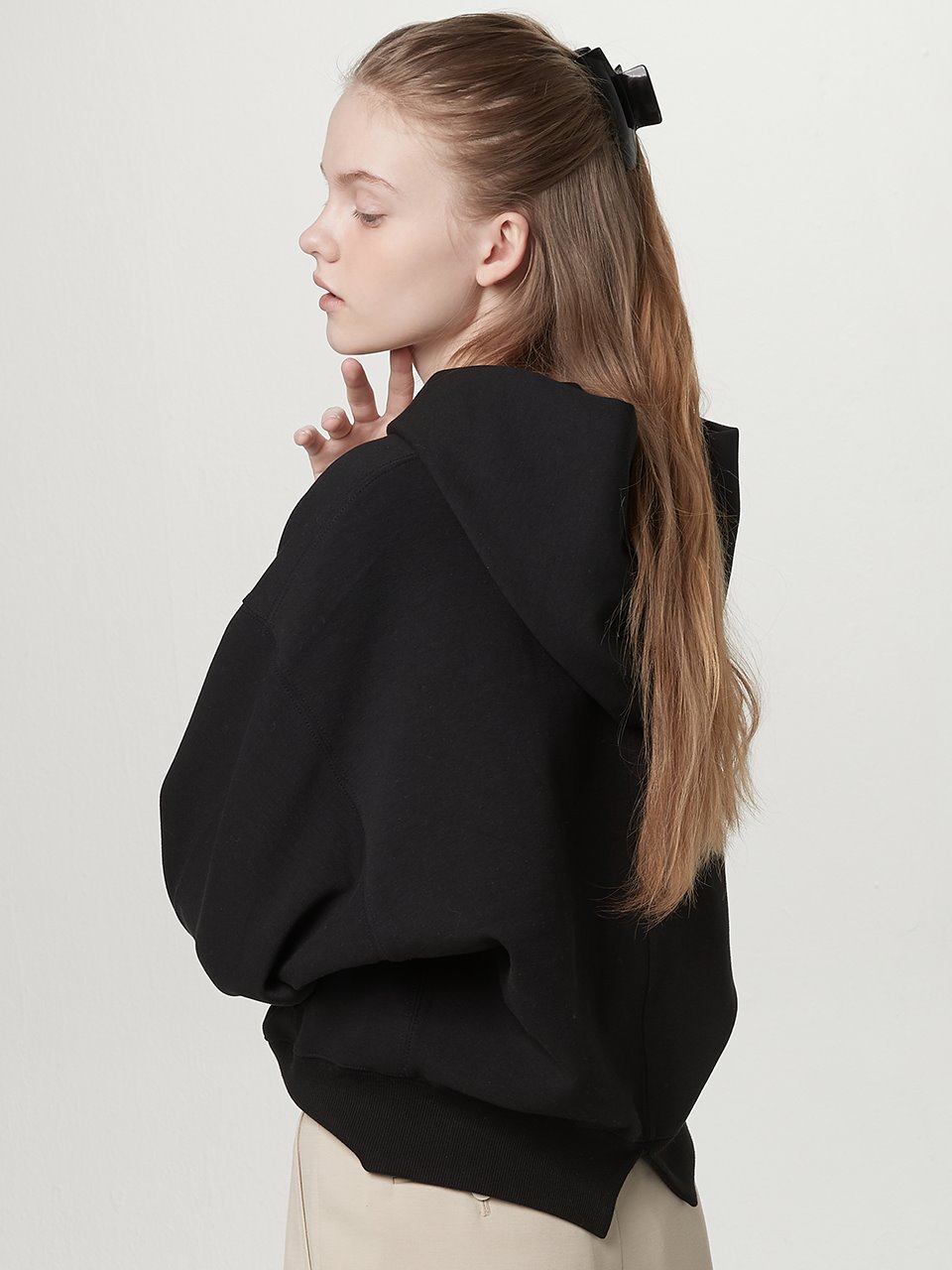 Wing sleeve hoodie sweatshirt - Black