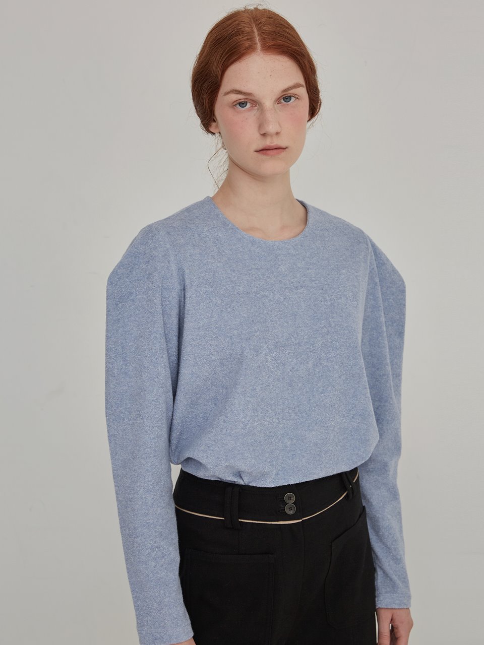Terry shoulder point top - Sky blue
