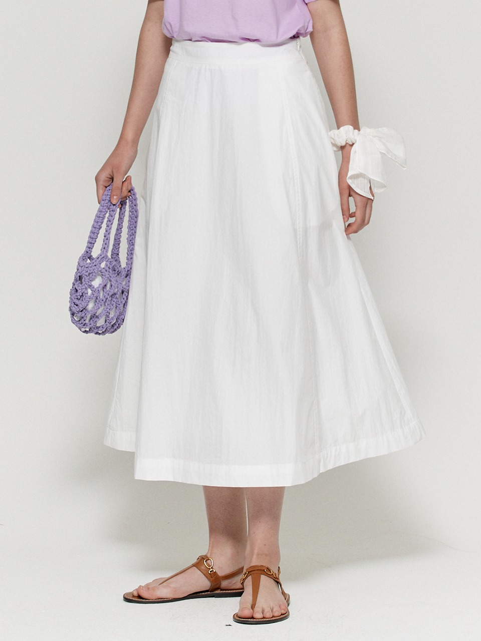 [REFURB SALE] Semi-flare A line skirt - Warm white