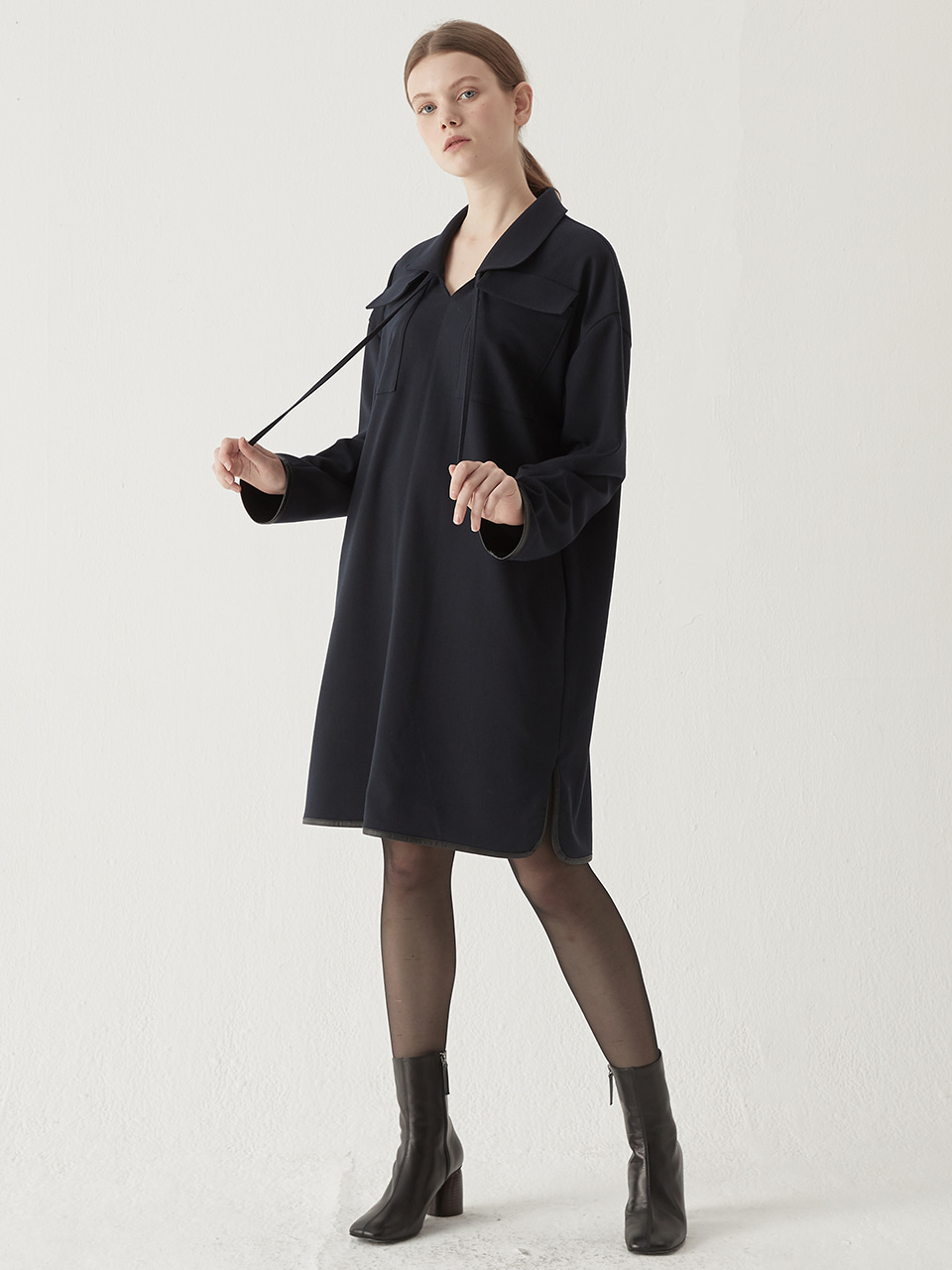 Two pocket collar one-piece - Navy