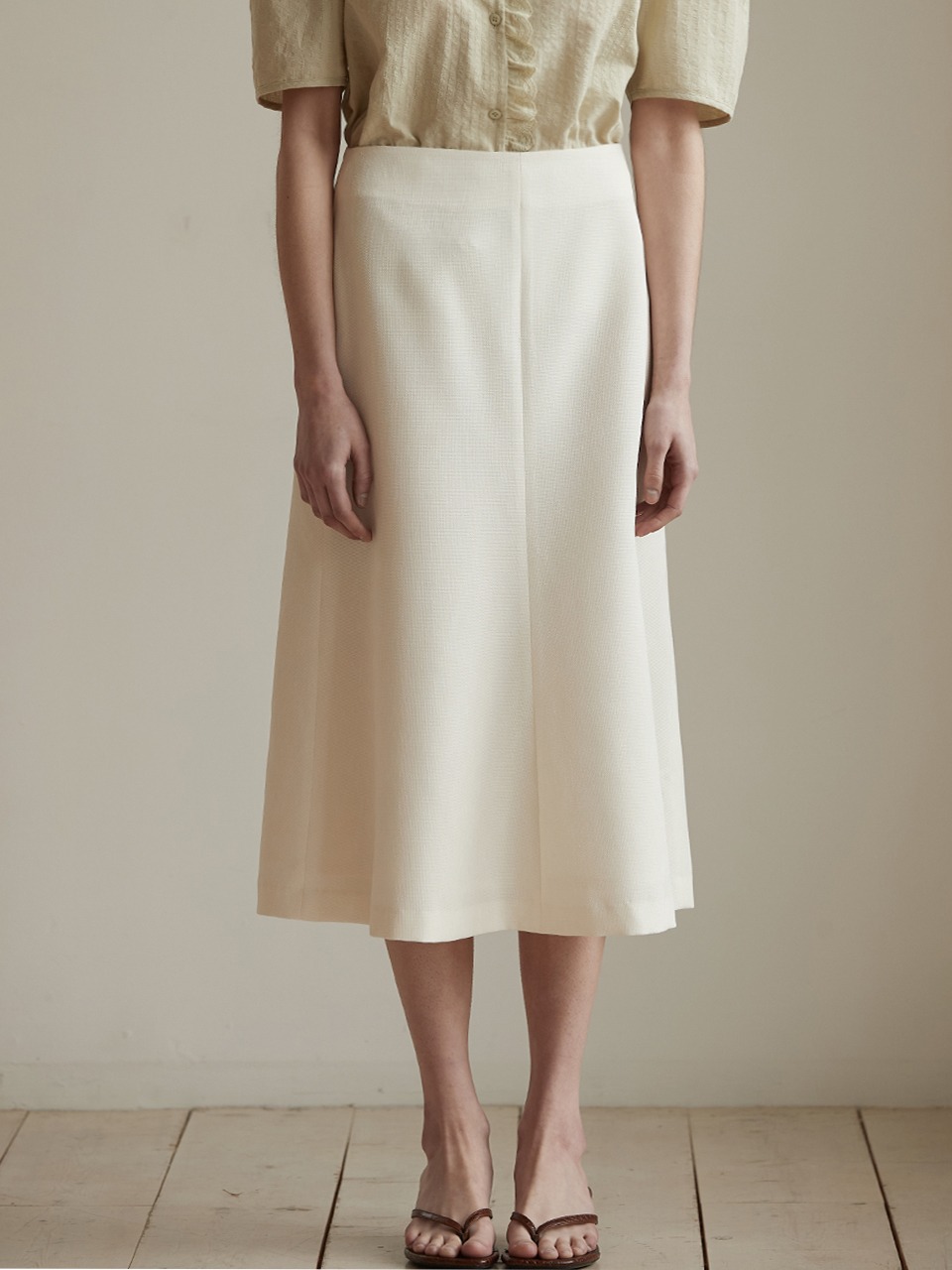 Tweed bell line skirt - Cream