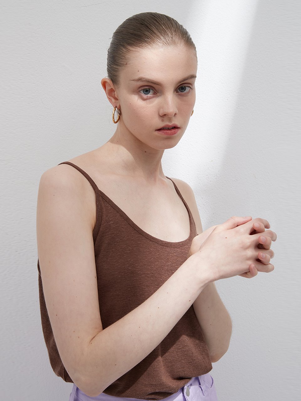 Linen sleeveless - Brown