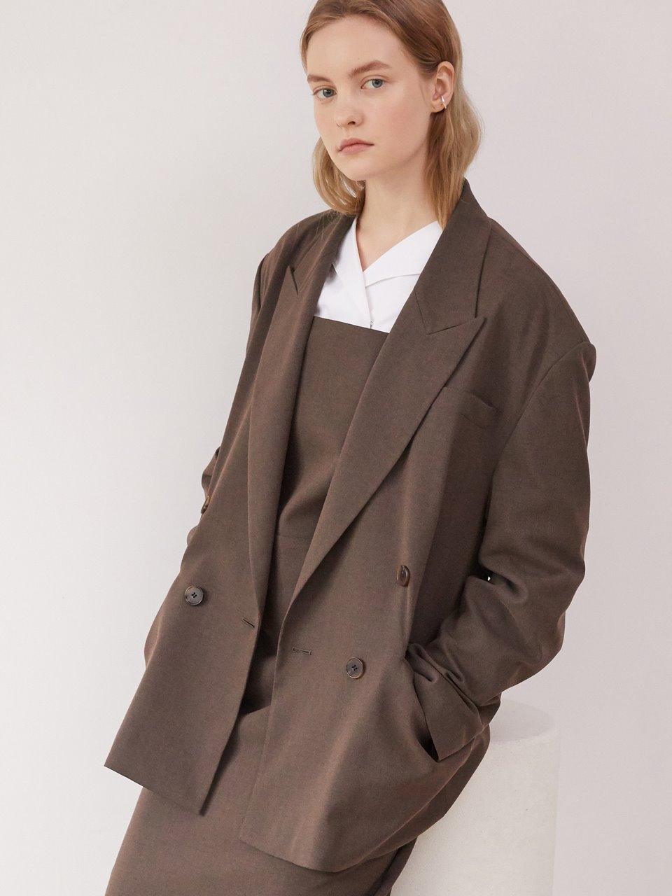 Overfit double jacket - Brown