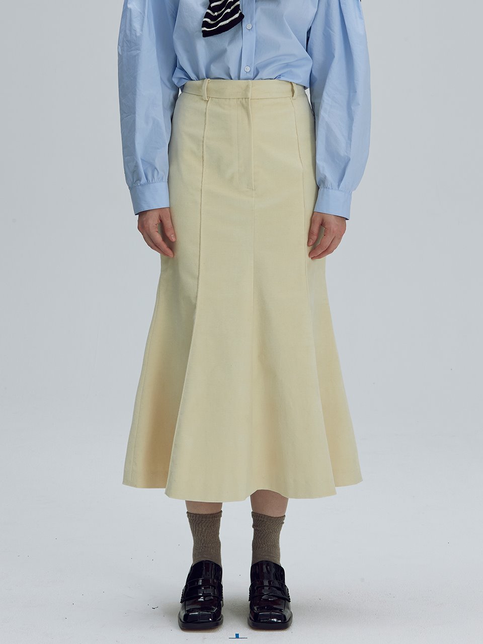 Cotton velvet mermaid skirt - Butter