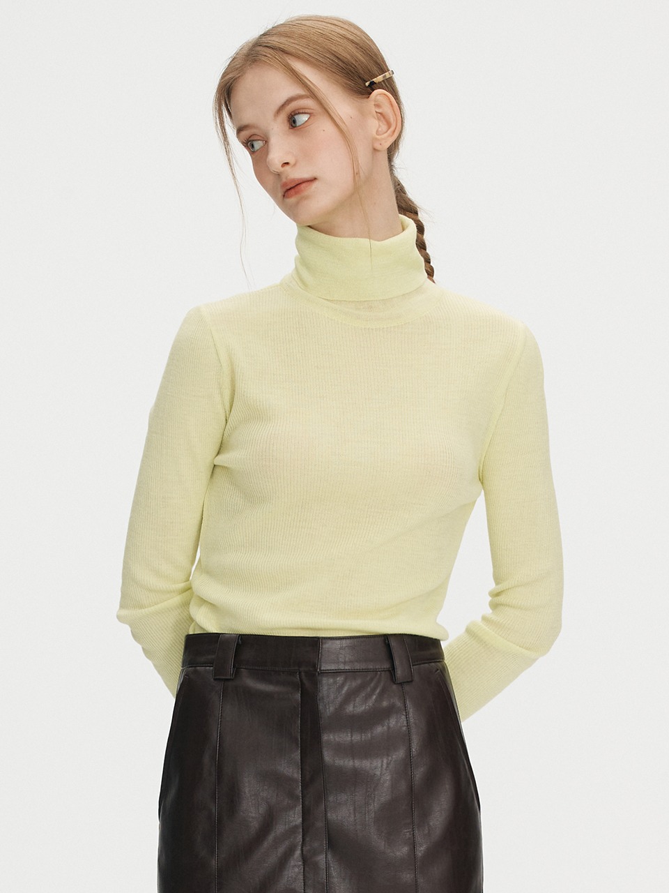 Merino wool 16gaze pullover knitwear - Lime