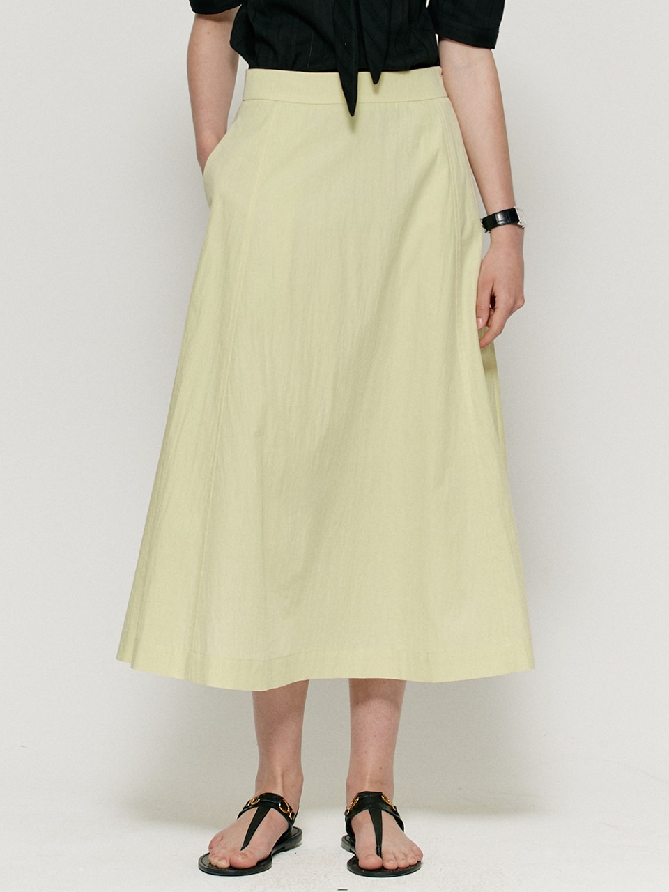 Semi-flare A line skirt - Lime punch